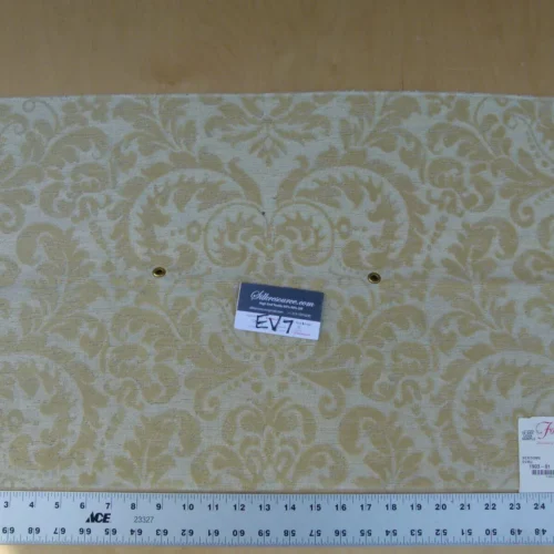 17 Ev7 Scalamandre Showroom Sample 26"x16" Vendome Ecru Tan Cotton Cut Velvet Floral