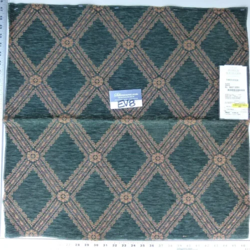 P1070003 9 Ev8 Scalamandre Showroom Sample Square Elena Green Brown Geometric Lattice