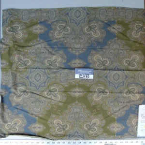 18 Ev8 Scalamandre Showroom Sample Square Devesh Pond Green Blue Paisley Woven MSRP USD 192/Y