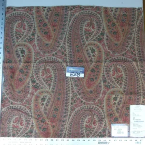 P1070034 19 Ev8 Scalamandre Showroom Sample Square King Red Tan Paisley Cotton MSRP USD 282/Y