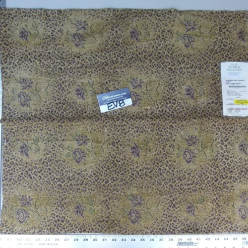 P1070042 22 Ev8 Scalamandre Showroom Sample Square Leopard Rose Washed Khaki Floral MSRP USD 129/Y