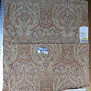 P1070046 23 Ev8 Scalamandre Showroom Sample 32"x26" Asha  Woven Turkish Paisley Chenille Pale Gold Rust MSRP USD 256/Y