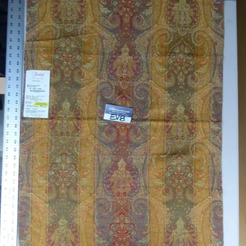 24 Ev8 Scalamandre Showroom Sample 32"x26" Rigata Il Palazzo Multi Stripe Paisley Red Gold Purple Green MSRP USD 195/Y