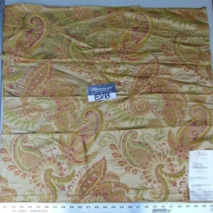 P1070053 25 Ev8 Scalamandre Showroom Sample Square Douglas Paprika Green 100% Silk Paisley MSRP USD 336/Y