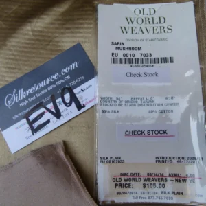 3 Ev9 Scalamandre Showroom Sample Square Sarin Silk Satin Mushroom Light Brown Solid