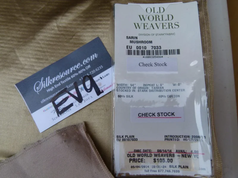 3 Ev9 Scalamandre Showroom Sample Square Sarin Silk Satin Mushroom Light Brown Solid