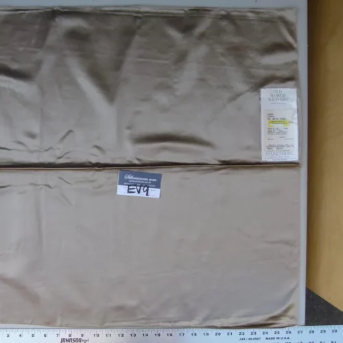 P1070112 4 Ev9 Scalamandre Showroom Sample Square Sarin Silk Satin Pebble Taupe Brown Solid