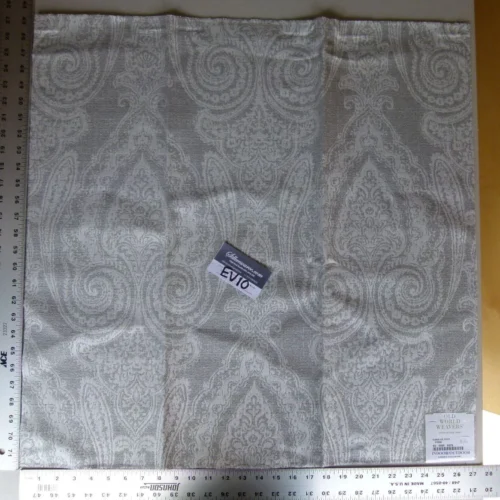 14 Ev10 Scalamandre Showroom Sample Square Harwich Port Stone Gray Paisley Indoor Outdoor