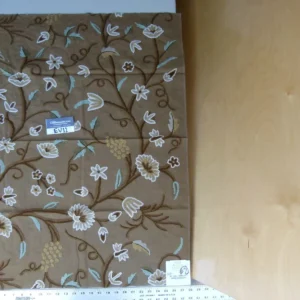 P1070602 1 Berkbox37 Length Scalamandre Happy In Natural Embroidery Large Scale Crewel White Gray 2.4yds MSRP USD 474/yard