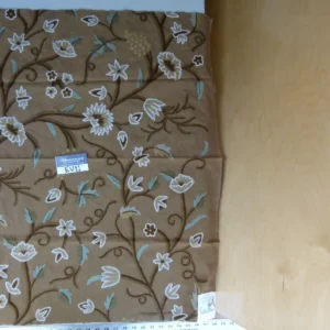 P1070606 1 Berkbox37 Length Scalamandre Happy In Natural Embroidery Large Scale Crewel White Gray 2.4yds MSRP USD 474/yard