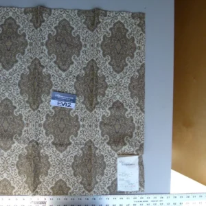 P1070688 2 Ev12 Scalamandre Showroom Sample Square Amaya Ivory Multi Brown Paisley Woven