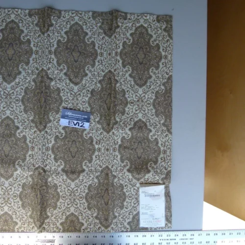 2 Ev12 Scalamandre Showroom Sample Square Amaya Ivory Multi Brown Paisley Woven