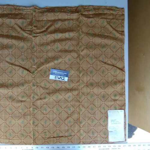 P1070743 11 Ev12 Scalamandre Showroom Sample Square Ashland Sierra Brown Green Leaf Geometric