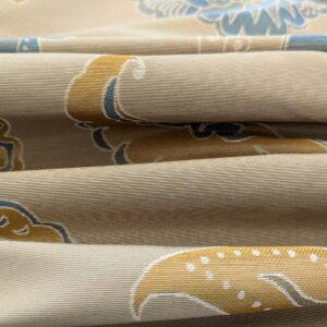 PXL_20250307_230007347 Vervain Fabricut 100% Silk Isidora Romantic Damask In Horizon Blue Gold MSRP USD 214/Y
