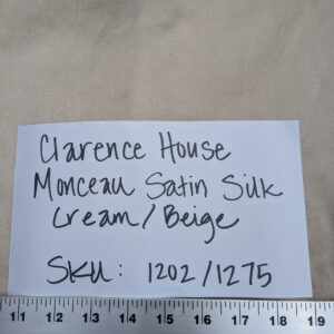 Clarence House Monceau Double Faced Duchess Satin Silk Cream/beige