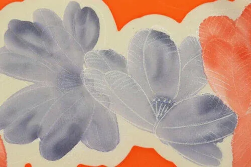s-l500 (16) New Bolt 100%silk Kimono:orange Colourful Camellia@v56+ 9.5mx36cm (374" X14.1")
