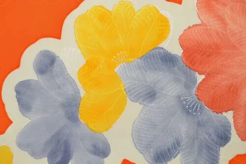 s-l500 (19) New Bolt 100%silk Kimono:orange Colourful Camellia@v56+ 9.5mx36cm (374" X14.1")