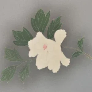 s-l500 (55) New Silk Tsukesage Bolt Handpainted Red Tree Peony @x25 Z69 12mx36cm (472x14.1" 13y