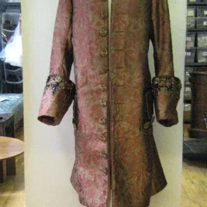 by yard 100% Silk Jacquard Palm Japanese Maple Leaf Foliage Magic "glacier" Blue Gold