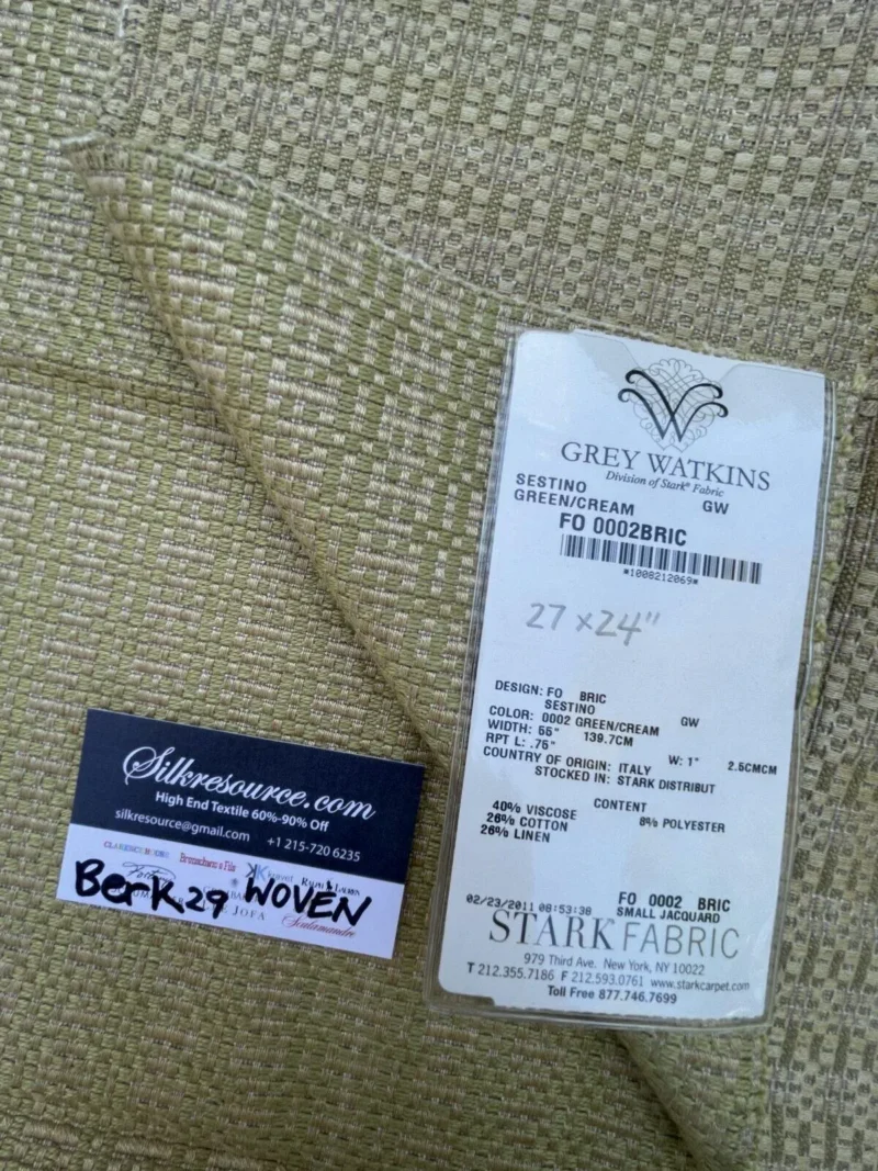 1 Berkbox29 Scalamandre Woven Sestino Green/cream