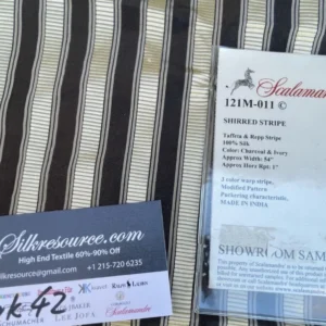 IMG_1099 edited 1 Berkbox42 Scalamandre Squares 27x27" Shirred Stripe 100% Silk Charcoal & Ivory