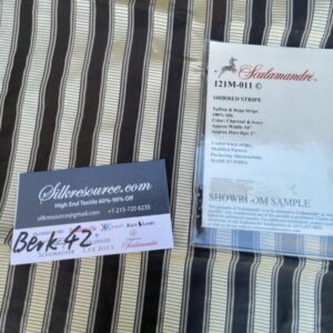 IMG_1099 1 Berkbox42 Scalamandre Squares 27x27" Shirred Stripe 100% Silk Charcoal & Ivory