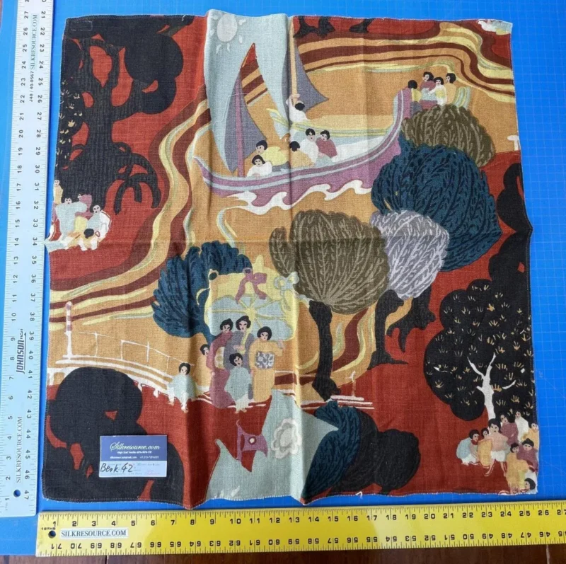 IMG_1180 38 Berkbox42 Scalamandre Squares 27x27" "pearl River" Linen