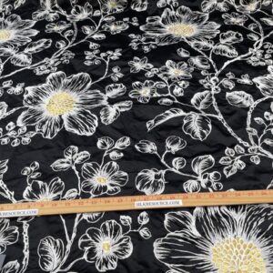 IMG_1482 BerkBox44-2 Scalamandre Floral Duchess Silk Black -2.4 Yards By 60 Inches Wide