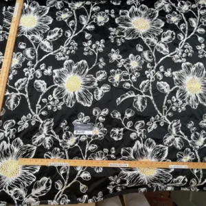 IMG_1483 BerkBox44-2 Scalamandre Floral Duchess Silk Black -2.4 Yards By 60 Inches Wide