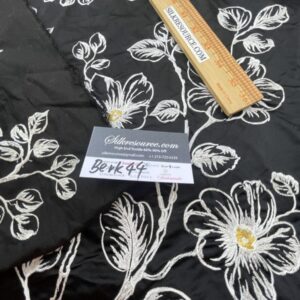 IMG_1484 BerkBox44-2 Scalamandre Floral Duchess Silk Black -2.4 Yards By 60 Inches Wide