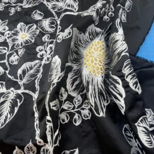 IMG_1485 BerkBox44-2 Scalamandre Floral Duchess Silk Black -2.4 Yards By 60 Inches Wide