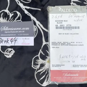 IMG_1487 BerkBox44-2 Scalamandre Floral Duchess Silk Black -2.4 Yards By 60 Inches Wide