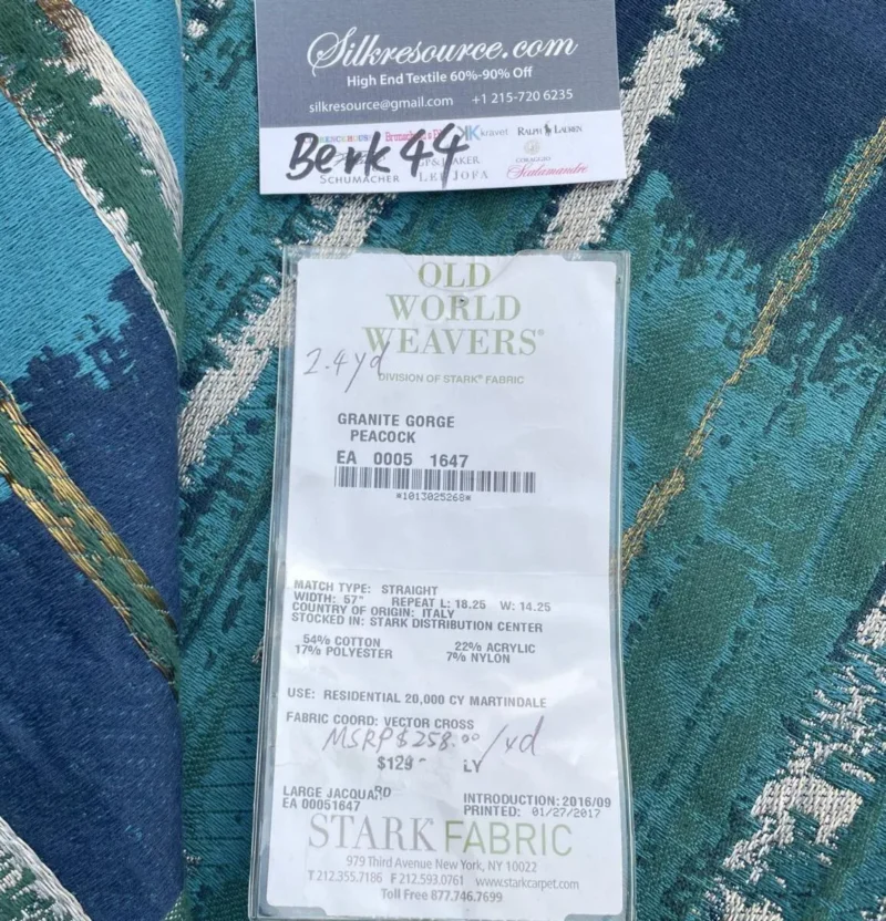 IMG_1492 BerkBox44-4 Scalamandre Granite Gorge Peacock - 2.4 Yard