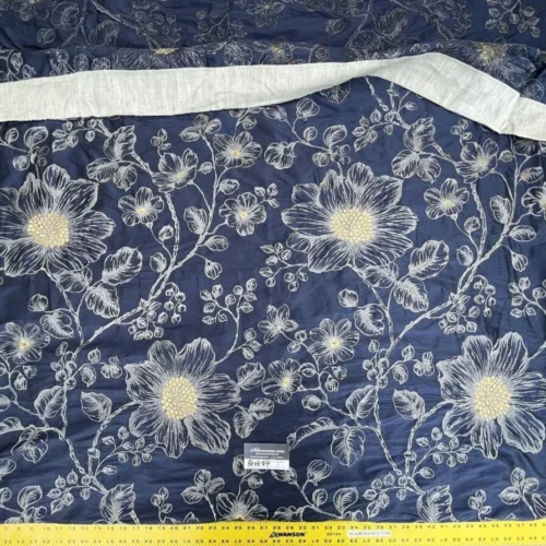 IMG_1499 BerkBox44-5 Scalamandre Floral Princess Silk Patriot Blue and Gold Large Flora - 2.4yd by 54 Inches Wide