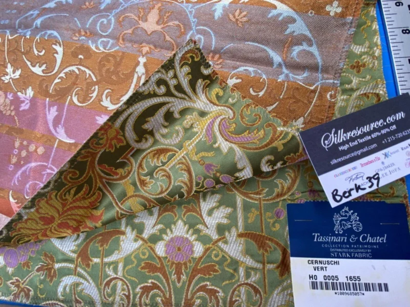IMG_9358 Tassinari & Chatel Scalamandre Cernuschi Vert Green Silk Brocade MSRP USD 2128/Y