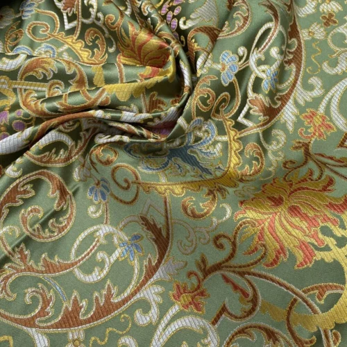 IMG_9361 Tassinari & Chatel Scalamandre Cernuschi Vert Green Silk Brocade MSRP USD 2128/Y