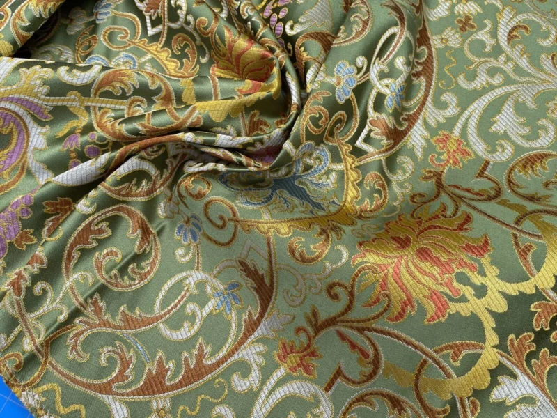 IMG_9361 Tassinari & Chatel Scalamandre Cernuschi Vert Green Silk Brocade MSRP USD 2128/Y