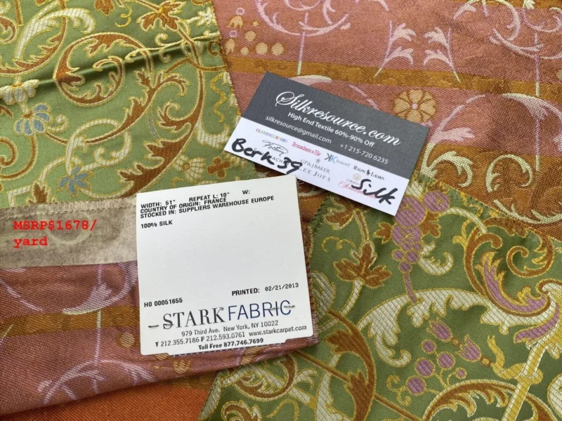 IMG_9363 Tassinari & Chatel Scalamandre Cernuschi Vert Green Silk Brocade MSRP USD 2128/Y