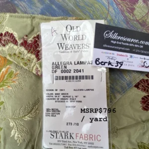 IMG_9380 12a Berkbox39 Tassinari & Chatel Scalamandre Allegra Lampas Green Silk Metal Brocade MSRP USD 796/Yard (copy)
