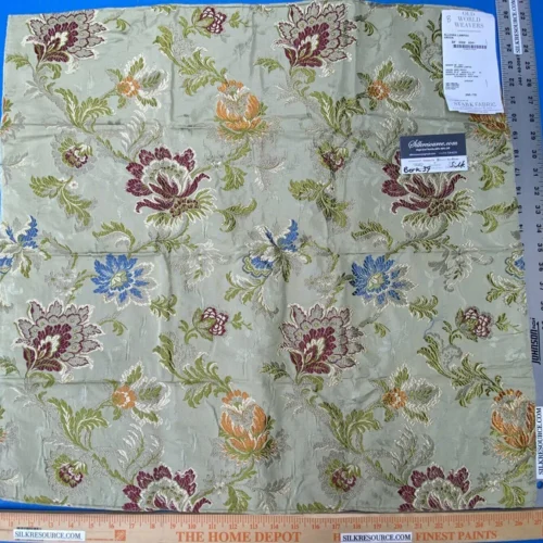 IMG_9385 12b Berkbox39 Tassinari & Chatel Scalamandre Allegra Lampas Green Silk Metal Brocade MSRP USD 796/Yard