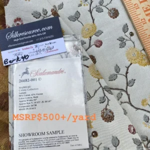 2 Berkbox40 Scalamandre Various Hameau Colony Collection Lampas Lemon, Multi MSRP USD 500