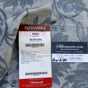 12 Berkbox40 Scalamandre Alhambra Various Nina Chambray Embroidery MSRP USD400+