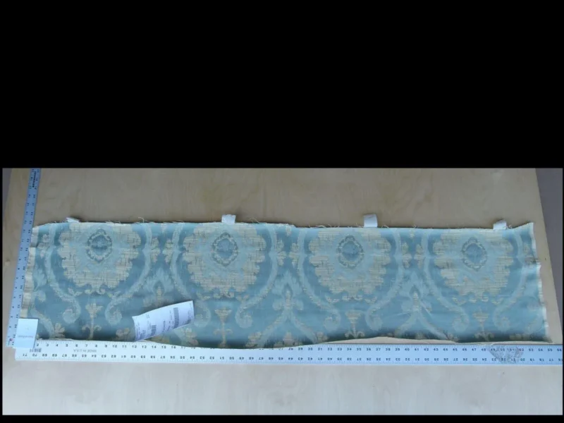 0.25 Yd Scalamandre Libretto Light Teal Blue Medallion Lampas MSRP USD 256/Y