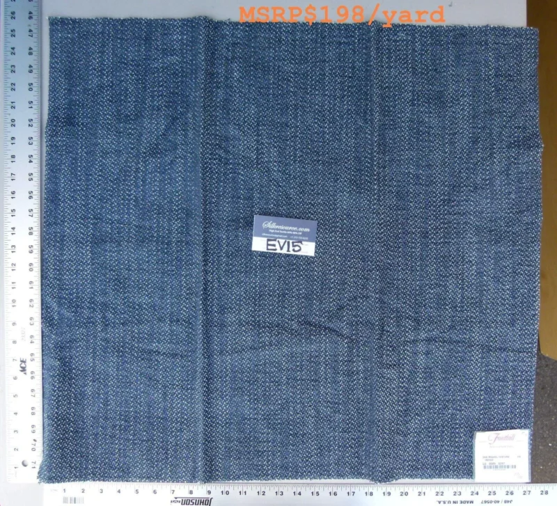 1 Ev15 Scalamandre Showroom Sample Square San Miguel Texture Indigo Blue Reversible MSRP USD 198/Y