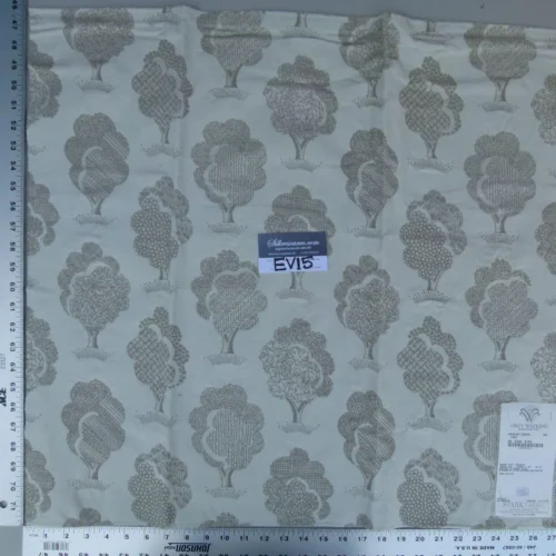 P1080569 9 Ev15 Scalamandre Showroom Sample Square Ashbury Grove Grey Topiary Brocade MSRP USD 152/Y