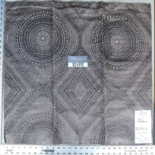 10 Ev15 Scalamandre Showroom Sample Square Via Tornabuoni Mocha Taupe Gray Cut Velvet Medallion