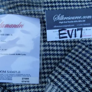 P1080986 2 Ev17 Scalamandre Sample Square Banbury Stripe Check Blue