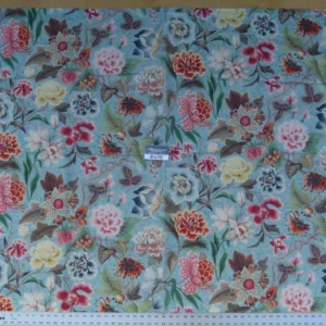 P1090074 Lee Jofa Lino Rigato Velvet Linen Stripe - Red Blue Gold