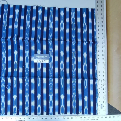 P1090305 1 Ev20 Scalamandre Dark/light Blue Stripe Jakarta Ikat Stripe Indigo Asian Ikat Warp Print Blue White MSRP USD 138/Y