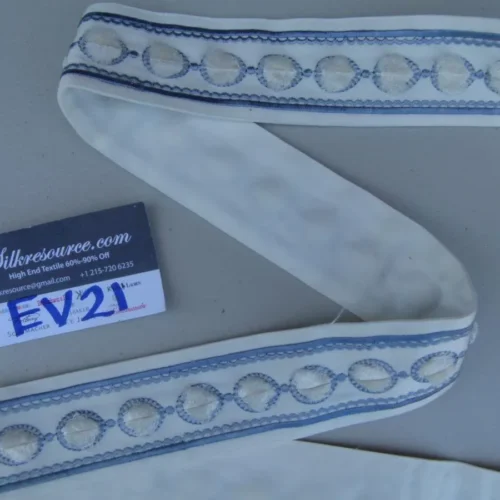P1090816 41 Ev21 Scalamandre Velvet Bead Tape Porcelain 1.75 Yard MSRP USD 200+/yard
